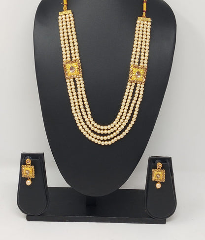 Royal Cream Pearl Long Jewelry Set