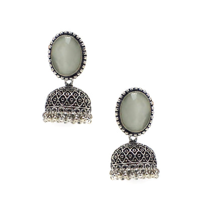 German Silver Dangling Bell Jhumkhi Earrings