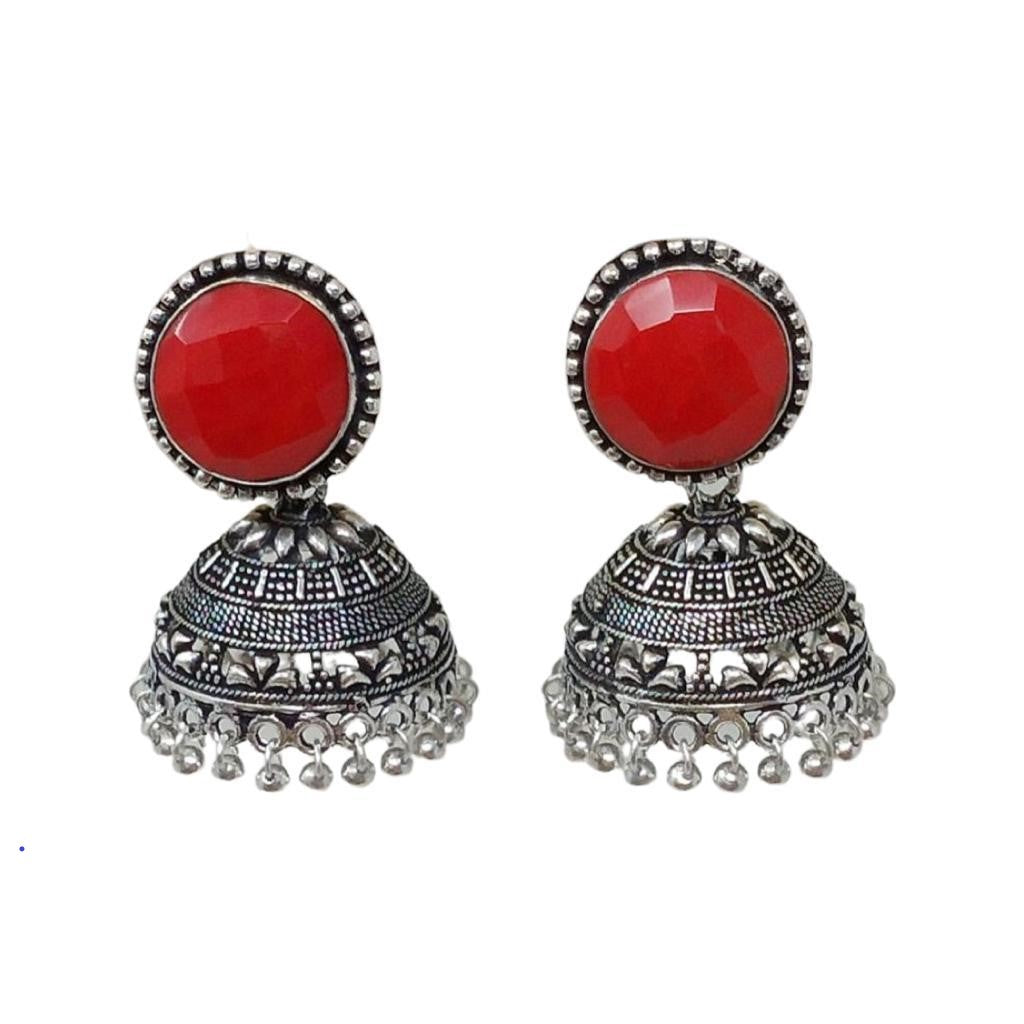 German Silver Oxidized Jhumka Earrings
