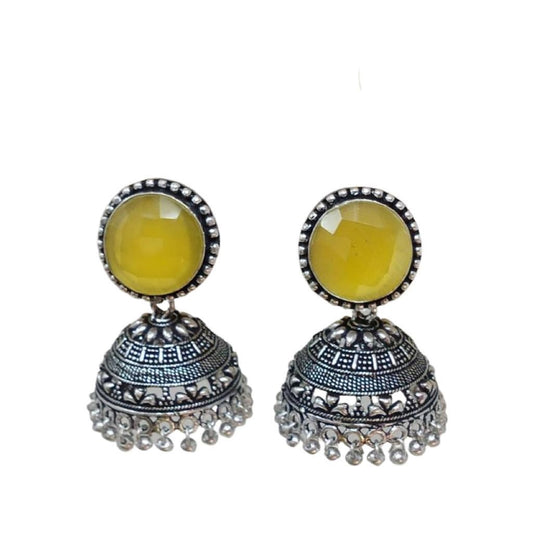 German Silver Oxidized Jhumka Earrings