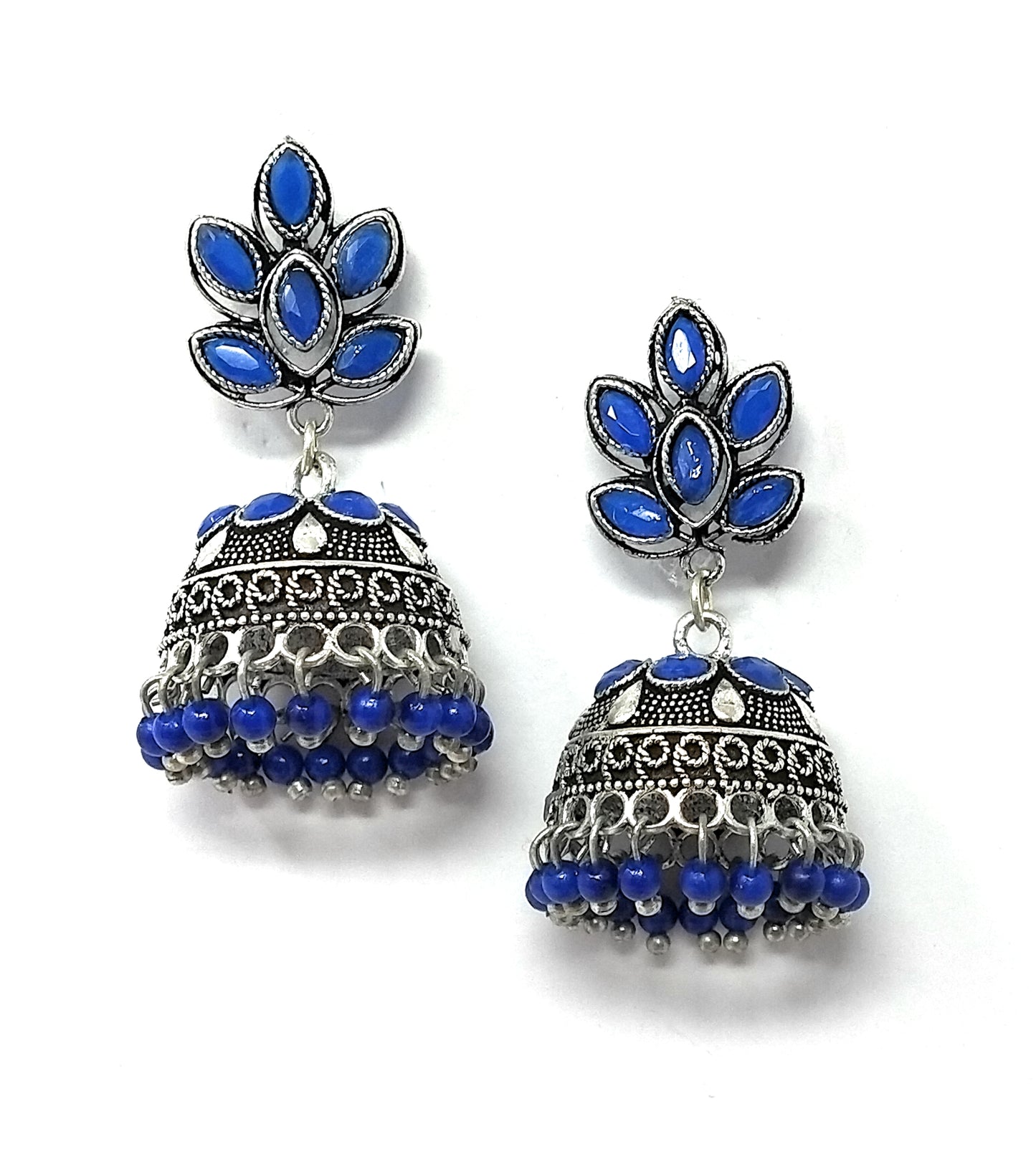 Silver Plated Oxidized Jhumki Earring