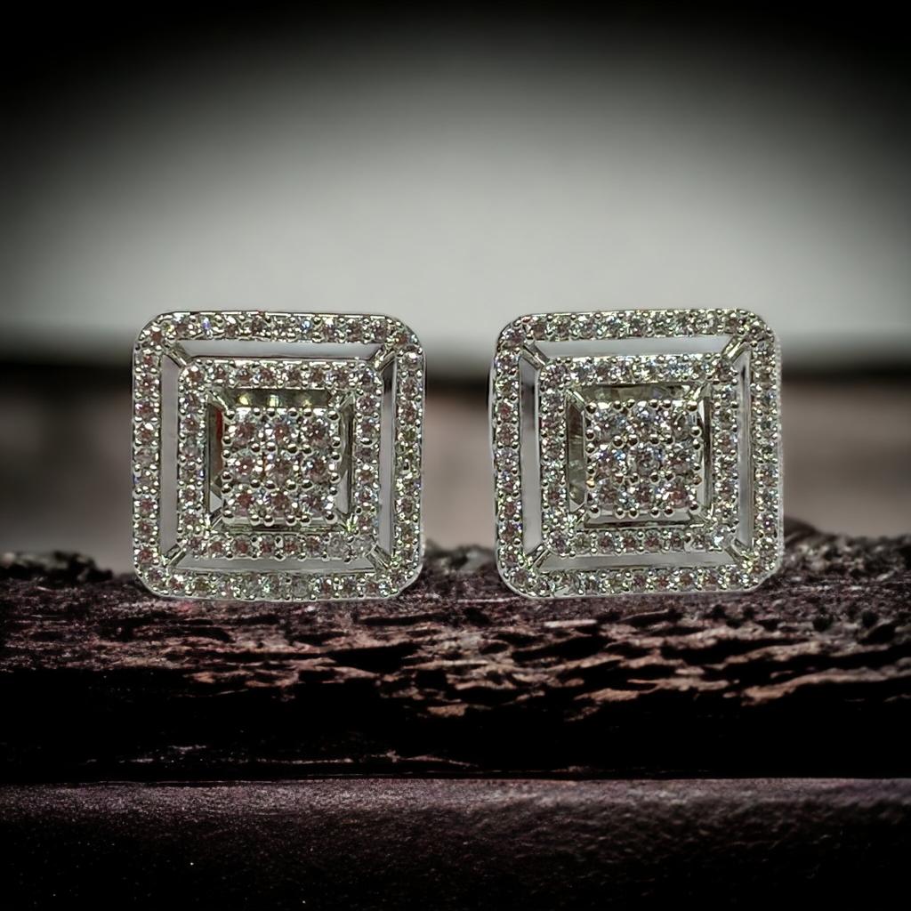 CZ Stud Square Earrings