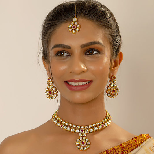 Glamorous Boho Unique Kundan Jewelry Line Jewelry Set