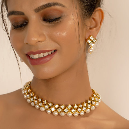 Exquisite Kundan Meets Pearls Jewelry Set