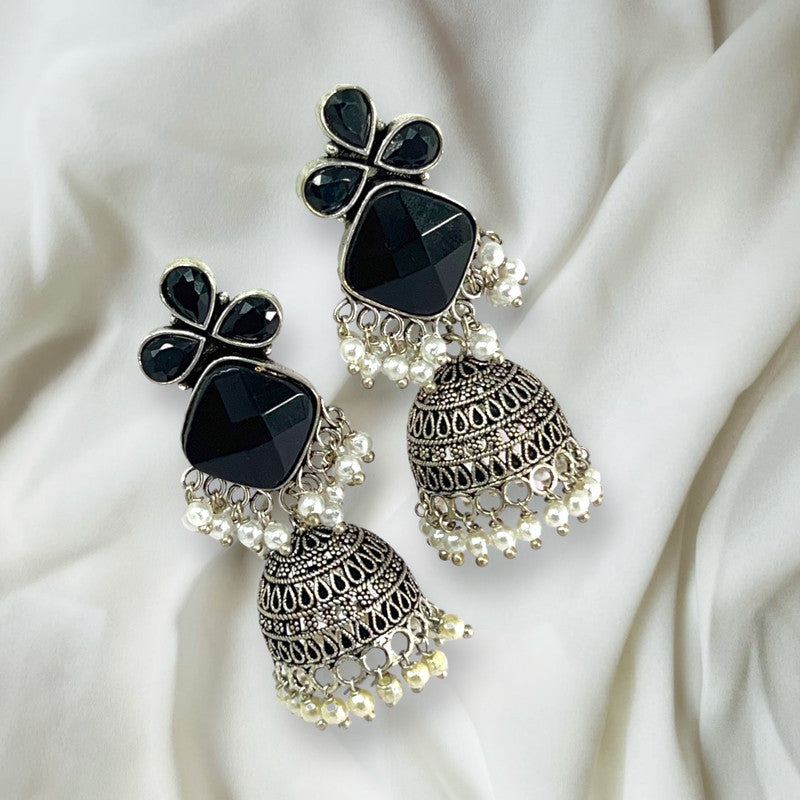 German Silver Jhumka Earrings: Vintage Charm