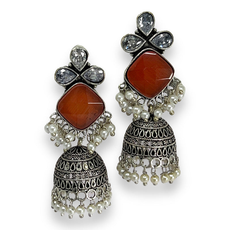 Chic Oxidized Jhumka Earrings: Bohemian Beauty