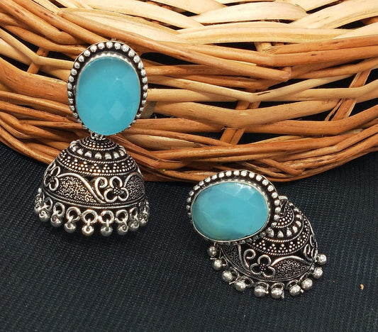 Bohemian Chic: German Silver Oxidized Earrings