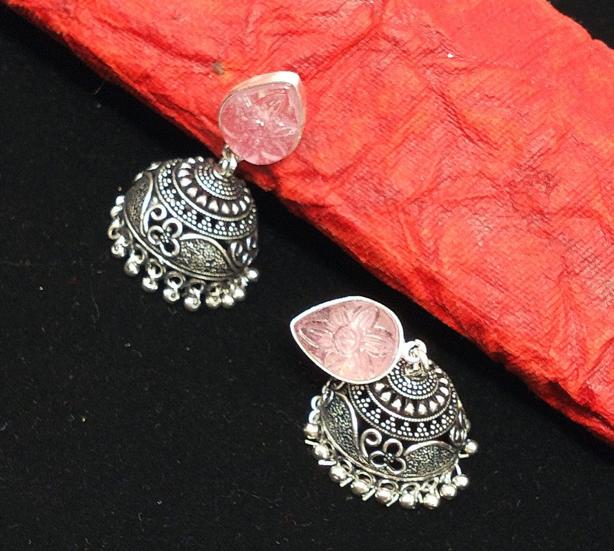 Elegant Adornments: Gem Stone Jhumka Earrings for a Timeless Look