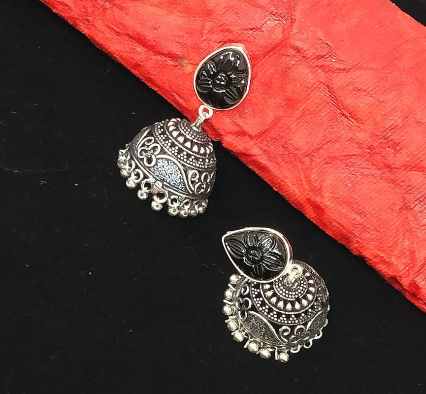 Enchanting Ethnic Elegance: Gem Stone Jhumka Earrings for a Striking Look