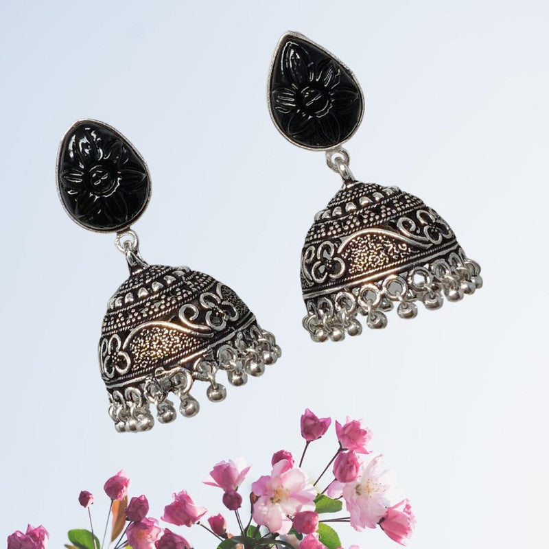 Enchanting Ethnic Elegance: Gem Stone Jhumka Earrings for a Striking Look