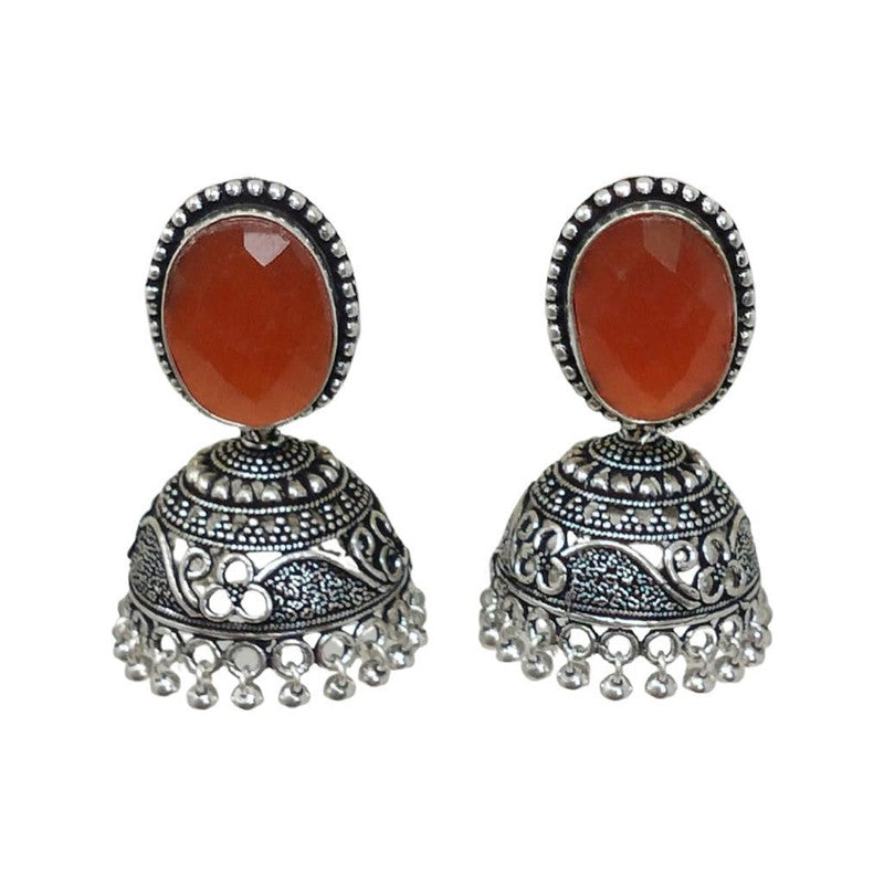 Elegant Jhumka Style: German Silver Oxidized Earrings