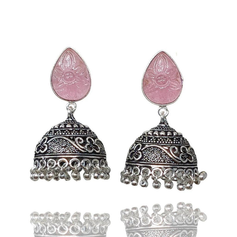 Elegant Adornments: Gem Stone Jhumka Earrings for a Timeless Look