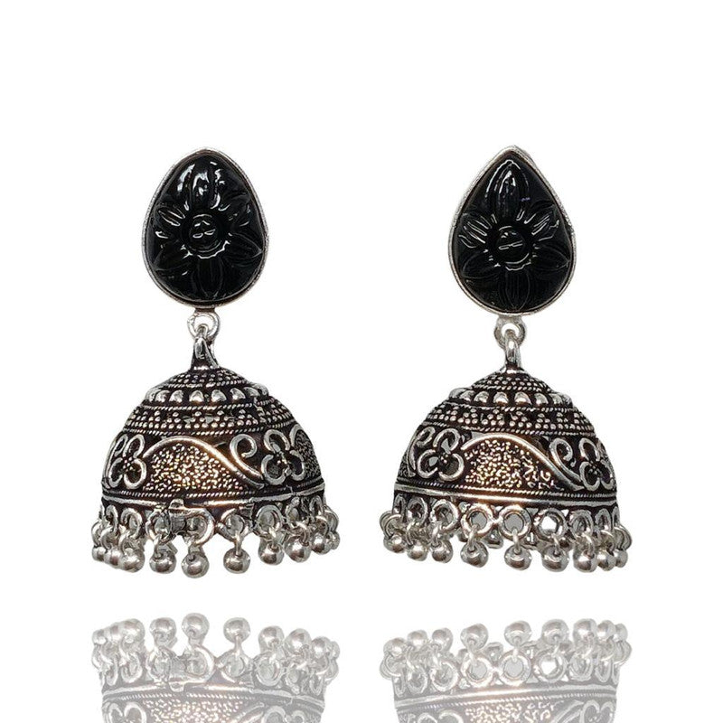 Enchanting Ethnic Elegance: Gem Stone Jhumka Earrings for a Striking Look